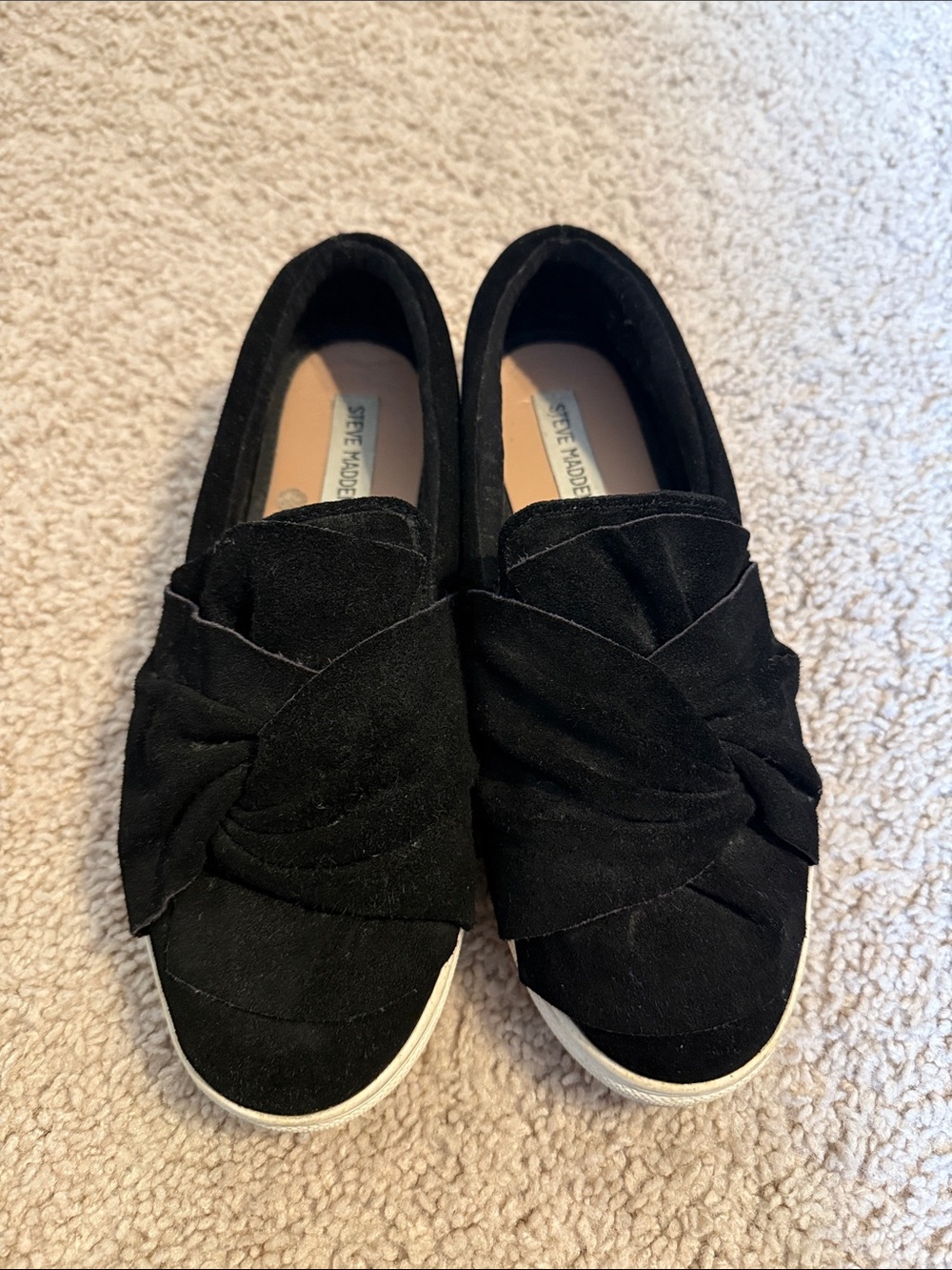 Black Knotted Slip-On Sneakers